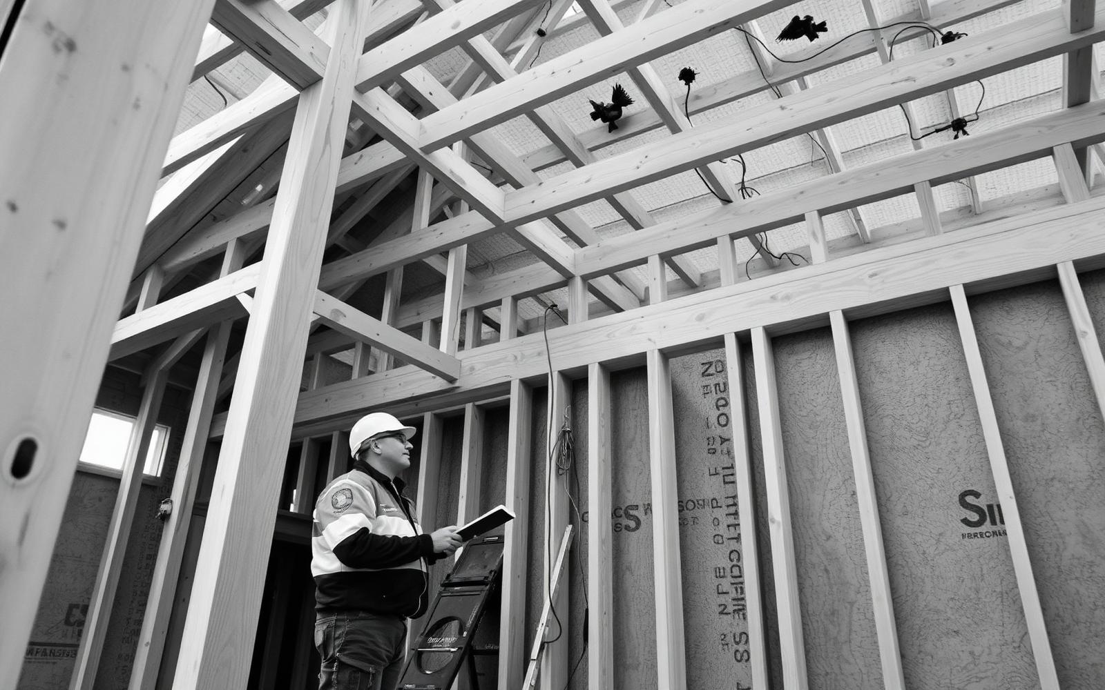 Well-maintained Florida home interior framing during construction